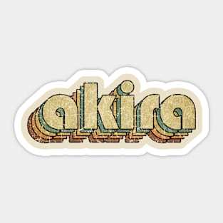 Akira // Vintage Rainbow Typography Style // 70s Sticker